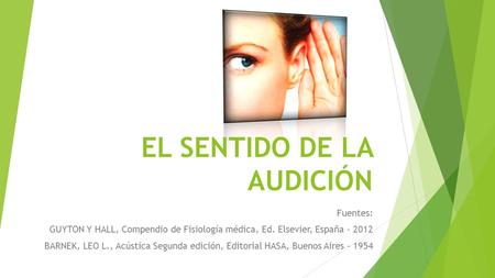 EL SENTIDO DE LA AUDICIÓN
