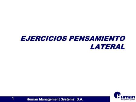 EJERCICIOS PENSAMIENTO LATERAL