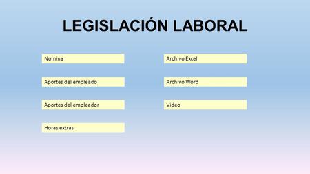 LEGISLACIÓN LABORAL Nomina Archivo Excel Aportes del empleado