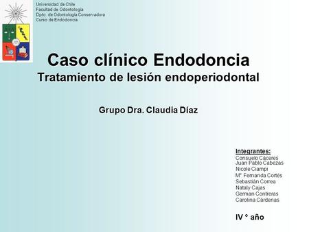 Universidad de Chile Facultad de Odontología Dpto