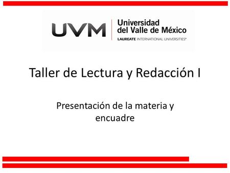 Taller de Lectura y Redacción I