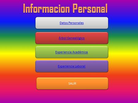 Datos Personales Árbol Genealógico Experiencia Académica Experiencia Laboral SALIR.