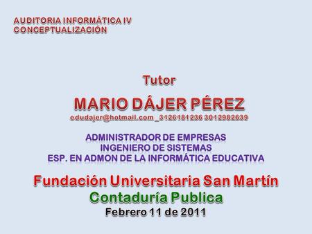 AUDITORIA INFORMÁTICA IV CONCEPTUALIZACIÓN