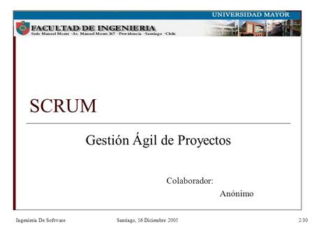 Gestión Ágil de Proyectos Colaborador: Anónimo
