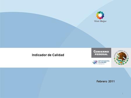 Febrero 2011 Indicador de Calidad 1. Indicador: Evaluación del taller Forma de medirloMes/Febrero Sistematización de evaluaciones 10 Indicador Febrero.