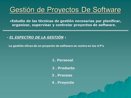 Gestión de Proyectos De Software