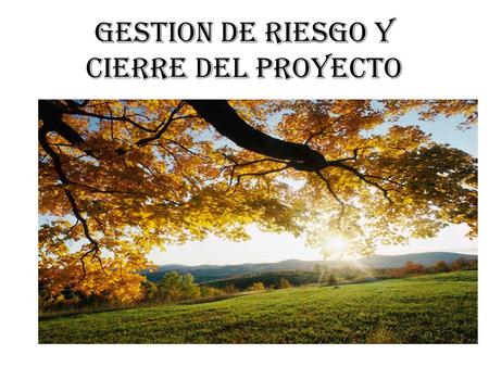 GESTION DE RIESGO Y CIERRE DEL PROYECTO