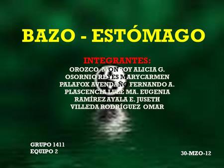 BAZO - ESTÓMAGO INTEGRANTES: OROZCO MONROY ALICIA G.