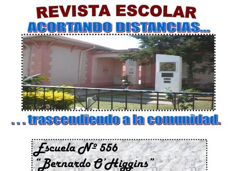 Escuela Nº 556 “Bernardo O’Higgins”. ¡Se necesita! + Más personas que hagan algo por mejorar las cosas. - Menos que las desaprueben. + Más personas que.