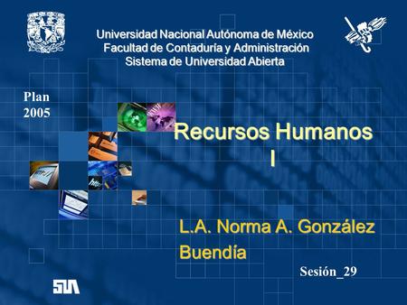 Universidad Nacional Autónoma de México Facultad de Contaduría y Administración Sistema de Universidad Abierta Recursos Humanos I L.A. Norma A. González.