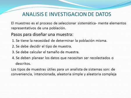 ANALISIS E INVESTIGACION DE DATOS