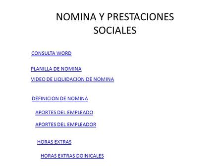 NOMINA Y PRESTACIONES SOCIALES