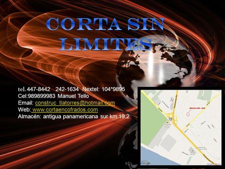 Tel. 447-8442 242-1634 Nextel: 104*9895 Cel:989899983 Manuel Tello   Web:
