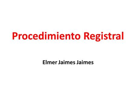 Procedimiento Registral