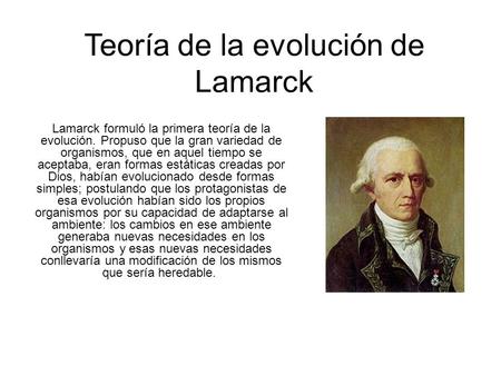 Teoría de la evolución de Lamarck