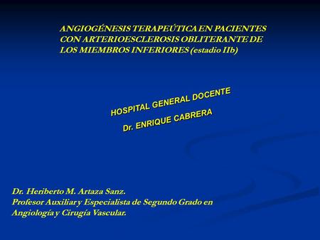 HOSPITAL GENERAL DOCENTE Dr. ENRIQUE CABRERA