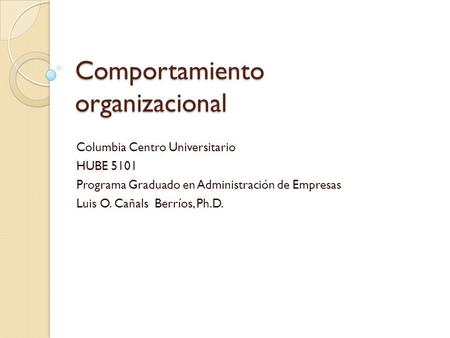 Comportamiento organizacional