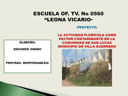 ESCUELA OF. TV. No 0560 “LEONA VICARIO”