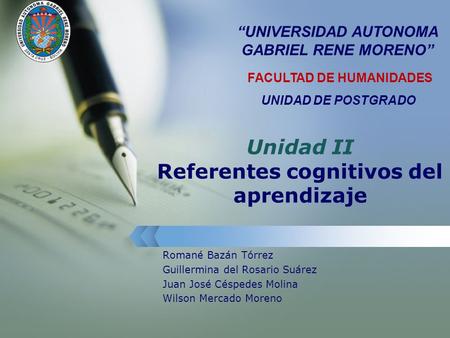 Unidad II Referentes cognitivos del aprendizaje