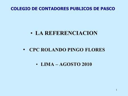 COLEGIO DE CONTADORES PUBLICOS DE PASCO