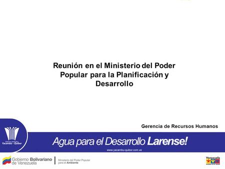Reunión en el Ministerio del Poder Popular para la Planificación y Desarrollo Gerencia de Recursos Humanos.