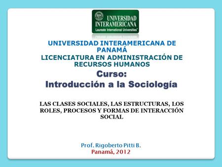 Curso: Introducción a la Sociología