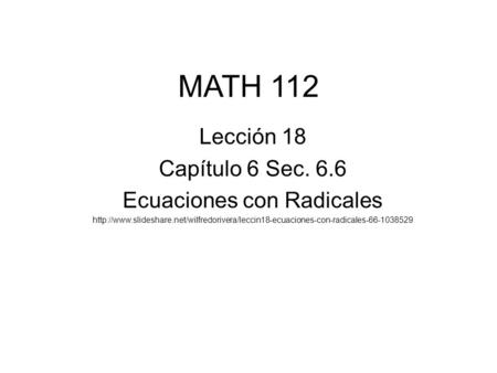 Ecuaciones con Radicales
