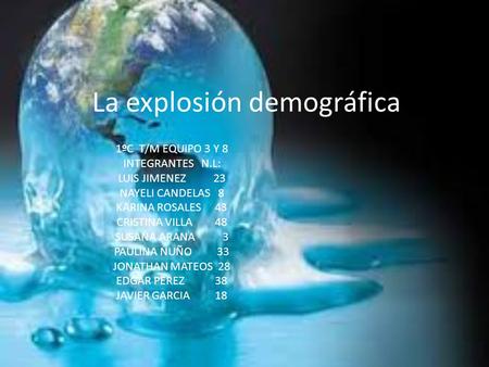 La explosión demográfica