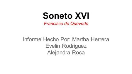 Soneto XVI Francisco de Quevedo
