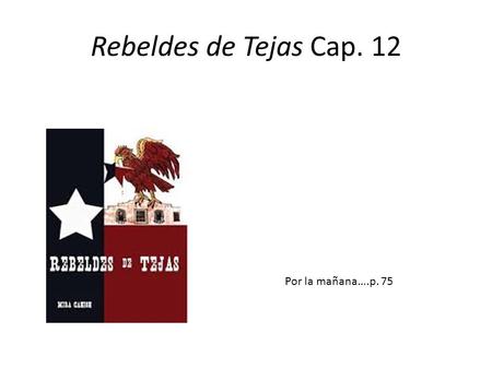 Rebeldes de Tejas Cap. 12 Por la mañana….p. 75.