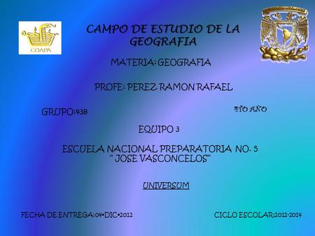 CAMPO DE ESTUDIO DE LA GEOGRAFIA