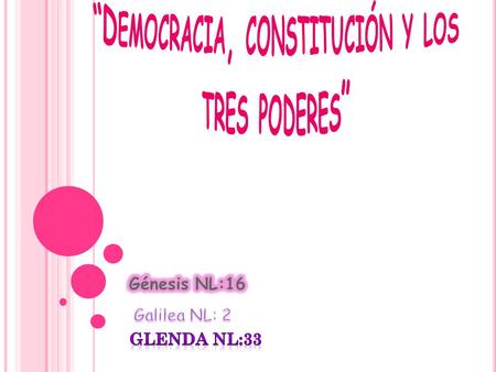 “Democracia, constitución y los tres poderes”