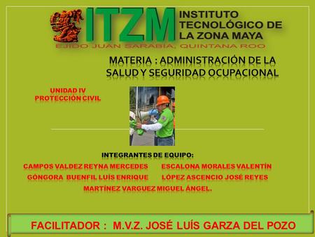 FACILITADOR : M.V.Z. JOSÉ LUÍS GARZA DEL POZO. El Comité Interno de Protección Civil, se forma por un grupo de funcionarios que representan las principales.