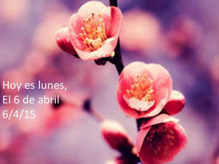 Hoy es lunes, el 6 de abril 6/4/15 Hoy es lunes, El 6 de abril 6/4/15.