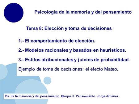 Psicología de la memoria y del pensamiento