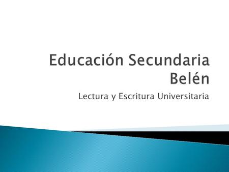 Educación Secundaria Belén