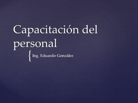 Capacitación del personal