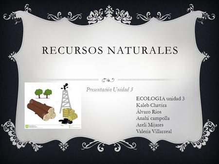 Recursos naturales Presentación Unidad 3 ECOLOGIA unidad 3