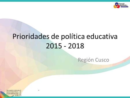 Prioridades de política educativa
