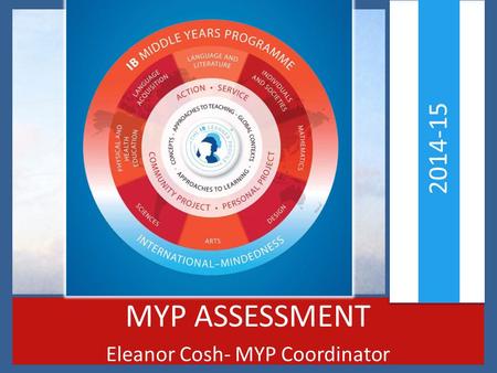 MYP ASSESSMENT Eleanor Cosh- MYP Coordinator 2014-15.