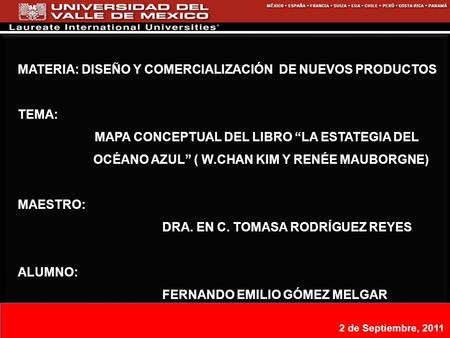 Materia: DISEÑO Y COMERCIALIZACIÓN DE nuevos productos