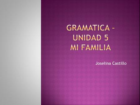 Joselina Castillo. Yo Tú Usted Él Ella Ese, esa tengo tienes tiene Nosotros Nosotras Vosotros(as) Ustedes Ellos Ellas Esos, esas tenemos tenéis tienen.