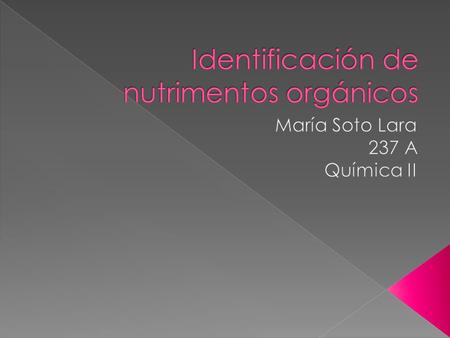Identificación de nutrimentos orgánicos