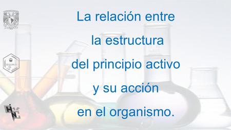 La relación entre la estructura del principio activo y su acción en el organismo.