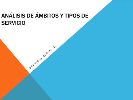 ANÁLISIS DE ÁMBITOS Y TIPOS DE SERVICIO SERVICIO SOCIAL 12.