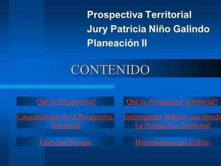 Prospectiva Territorial Jury Patricia Niño Galindo Planeación II