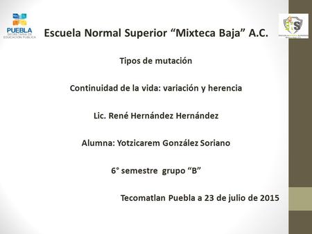 Escuela Normal Superior “Mixteca Baja” A.C.