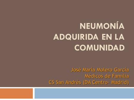 Neumonía adquirida en la comunidad