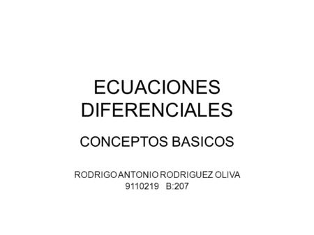 ECUACIONES DIFERENCIALES