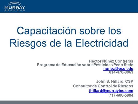 Capacitación sobre los Riesgos de la Electricidad